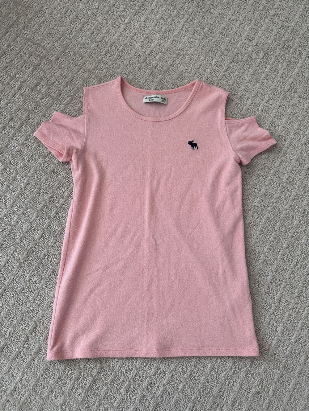 Abercrombie Kids Blush Pink Cold Shoulder Tee